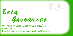 bela gasparics business card